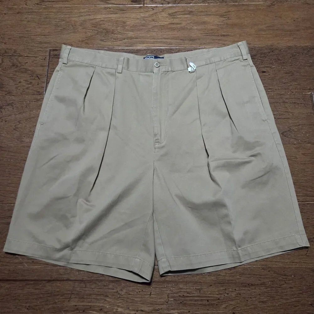 Polo Ralph Lauren Shorts Mens 44 Beige Pleated Chino Tyler Short Casual Classic